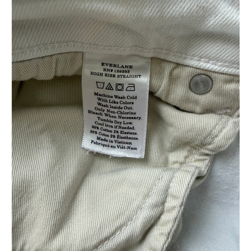 Everlane High Rise Straight White Jeans Women’s 28 Ankle Crop Minimalist - Picture 4 of 4